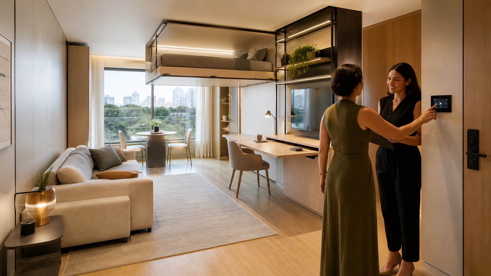 Apartamento transformável preparado para receber pessoas